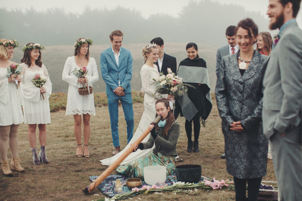Mendocino weddings, sacred sound, didgeridoo, singing bowls, ceremony